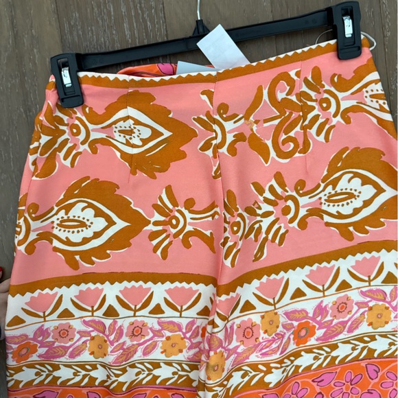 Alex Marie Floral Wide Leg Pants in Pink and Brown - Picture 5 of 11